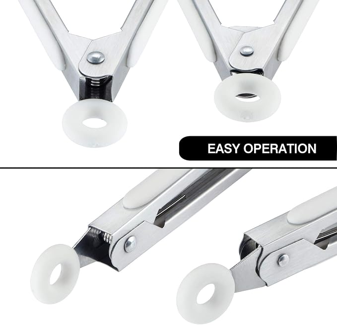 MSY BIGSUNNY Kitchen Food Tongs - 7" Mini Silicone Serving Tongs for Appetizers - Set of 3 (Black White Gray)