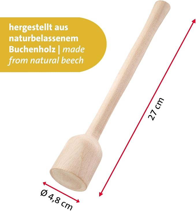 Westmark Potato & Herb Masher - Heavy Duty Hand Masher Ideal for Potatoes, Sauerkraut and Fermenting Proofing, Effortless Application - Beech Wood