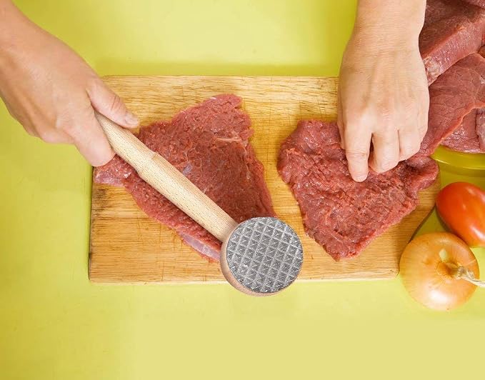 Alvinlite Meat Mallet High Quality Meat Pounding Hammer Escalope Tenderizer Meat Plater Great for Escalopes Chops Steaks Tenderizing Beef Steak