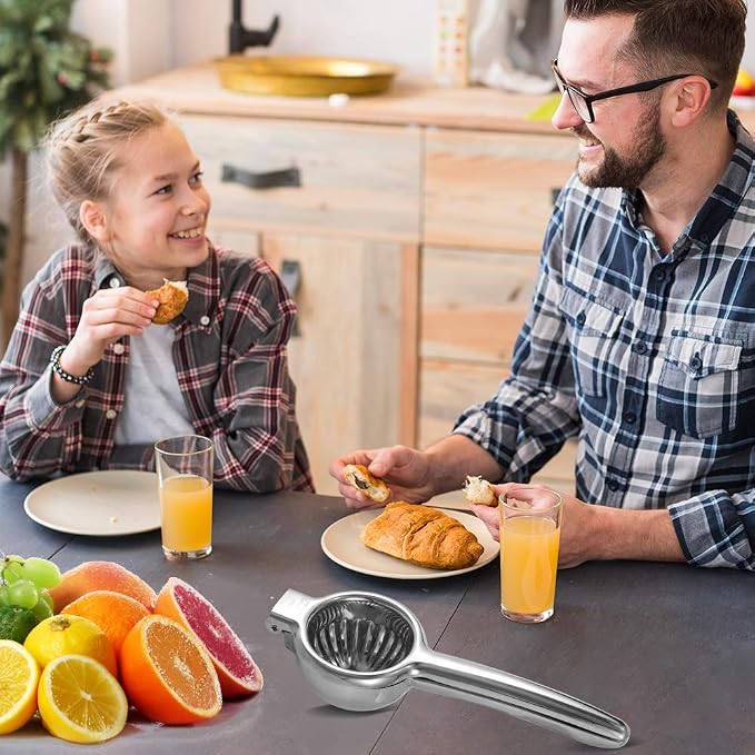 Upgraded Lemon Squeezer Meidong Super Stainless Steel 304 Hand Press Juicer Manual Citrus for Juicing Lemon & Limes, Vegetables (Middle)