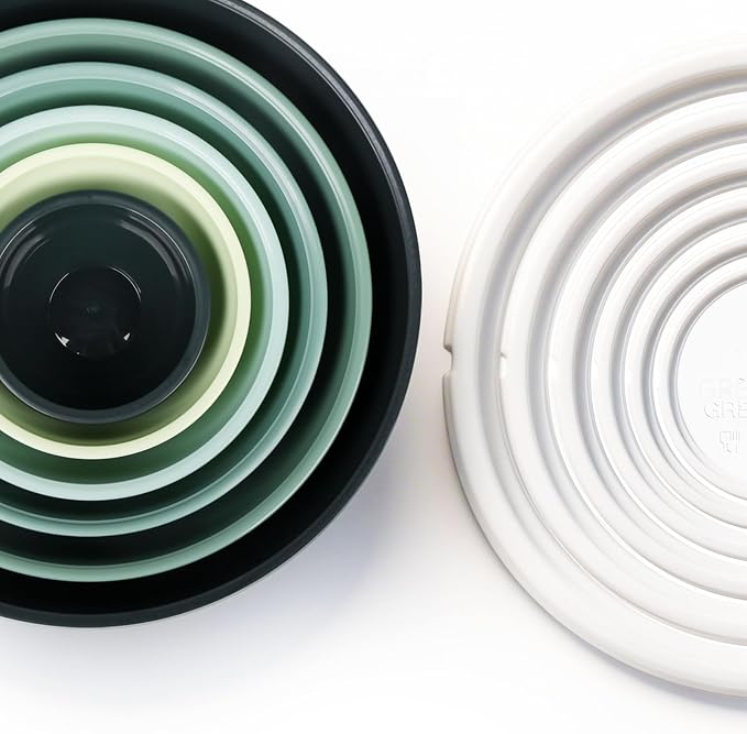 Greentainer Plastic Mixing Bowls with Lids Set for Kitchen, 6 Set Nesting Bowls for Mixing, Baking, Prepping, Cooking and Serving Food, Mixing Bowls Dishwasher, Microwave Safe