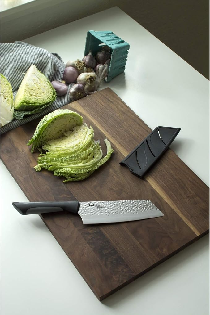 Kai Luna Asian Utility Knife 6.5", Narrow, Straight-Bladed Kitchen Knife Perfect for Precise Cuts, Ideal for Preparing Stir Fry, Hand-Sharpened Japanese Knife