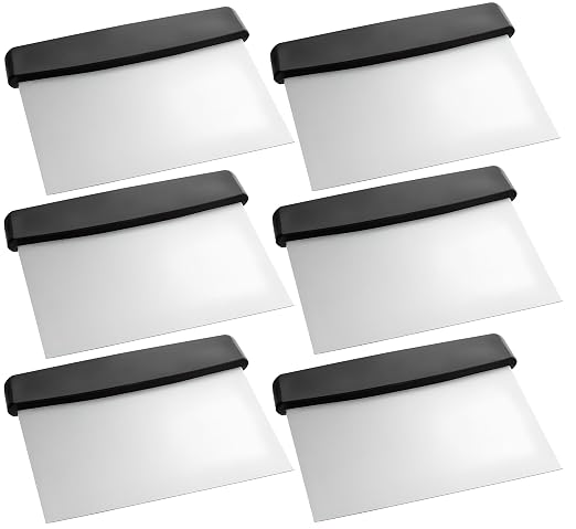 OCS Parts 6-Pack 6" Stainless Steel Dough Cutter and Bench Scraper | Black Handle | Cutter for Pizza Dough, Bread, and Pastry Dough | Multipurpose Kitchen Utensil