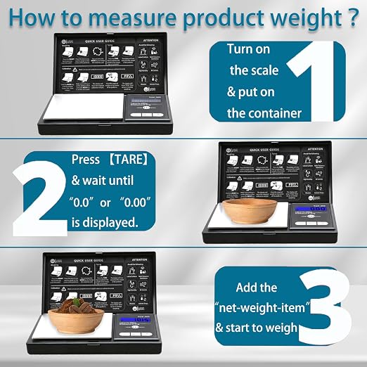 Digital Pocket Gram Scale 200g x 0.01g High Precision with 100g Calibration | Mini Scale Weighs Kitchen Small Food, Jewelry, Ounces, Grains, LCD Display, Tare Function With 100g Calibration Weight