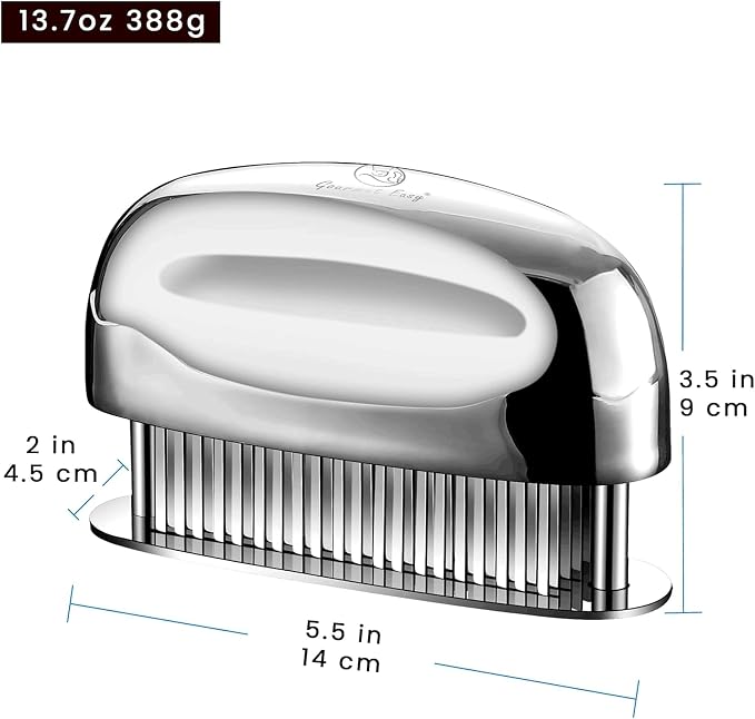 Meat Tenderizer Tool - Hand Held Blade Tenderizer for Meat - Ultra Sharp Needle Blades 100% Stainless Steel - Heavy Duty Kitchen Gadgets - Cooking Gadgets for Tenderizing Chicken, Steak, Veal, BBQ