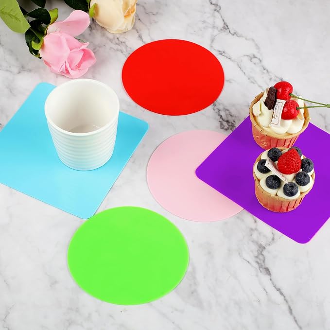 Ninsula 8P Jar Opener Gripper, Multi-function Silicone Jar Gripper with Arthritis Weak Hands, Non Slip Pad, Colorful Rubber Jar Opener Grippers, Lid Cap Gripper Pads(Round & Square)