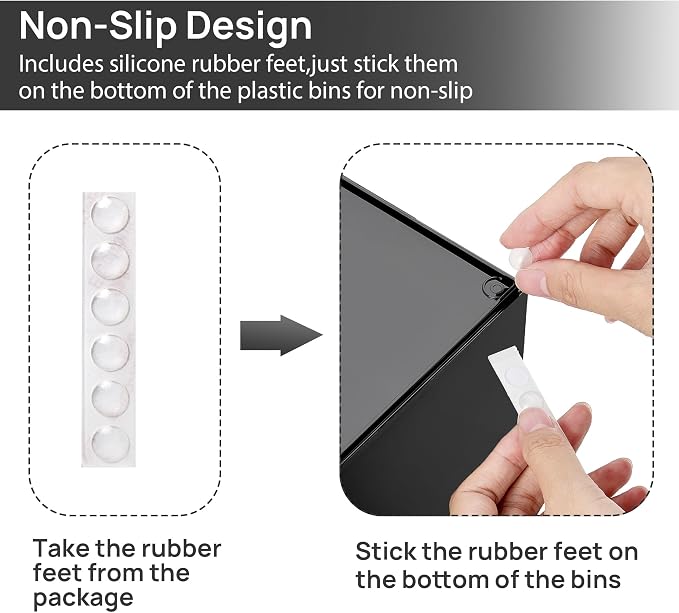 Vtopmart Black Small Stackable Storage Drawers for Cologne Organizer | Plastic Containers for Vanity, Dresser, Office Desk,Bathroom Countertop Organization, Ideal for Men's Room Decor