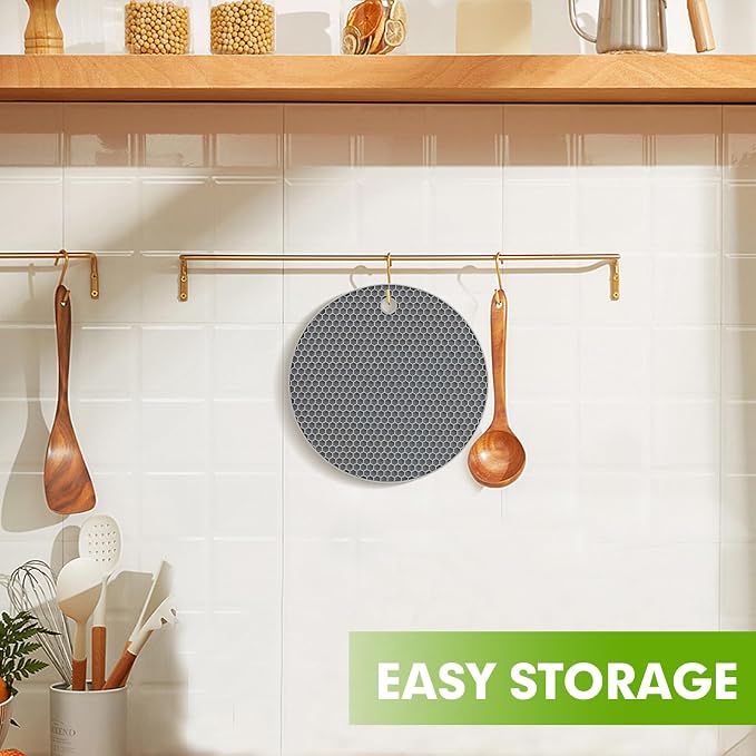 Silicone Trivets for Hot Dishes, Food-Grade Silicone, BPA Free 4PCS | It Can Be Placed on Kitchen Countertops, Dining Tables, or in Pots to Prevent Burns, and Is Dishwasher-Safe.