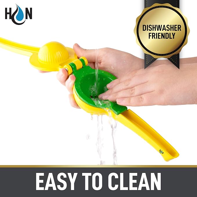Hydration Nation 2-in-1 Lemon Squeezer - Manual Citrus Juicer For Lemons & Limes - Handheld Metal Lemon Juicer Extracts Citrus Juices