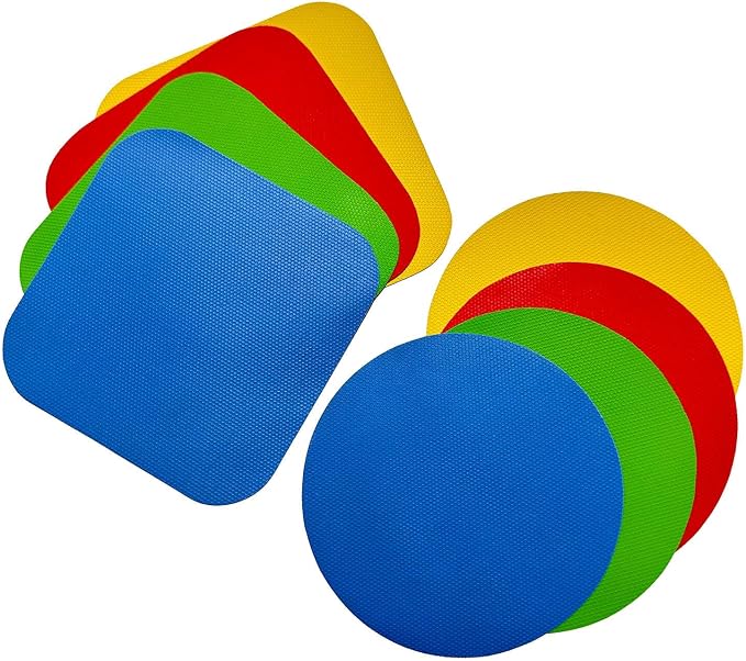 8 Pack Jar Opener Gripper, Rubber Jar Opener Gripper Pad for Seniors with Arthritis, Jar Lid Opener, Bottle Cap Opener for Weak Hands (Blue,Green,Red,Yellow)
