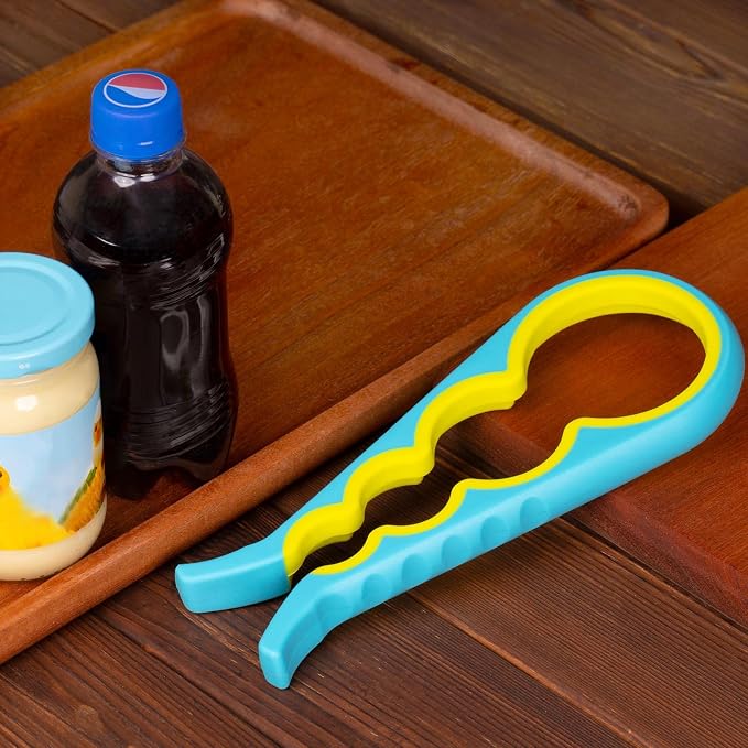 Bloss Jar Opener Bottle Opener for Seniors, Weak Hands and Arthritis, Blue | Anti-Slip Rubber Strip Inside,Eight Sizes of Circular Openings,Cap and Bottle Great Kitchen Gadgets,Useful Gifts for Elderly