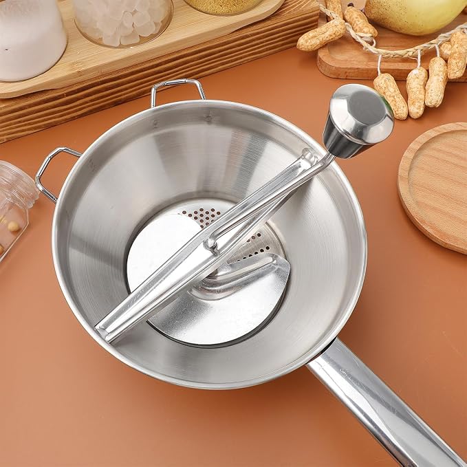 PRETYZOOM Manual Potato Ricer Potato Masher Hand Crank Kitchen Tool for Mashed Potatoes Sweet Potatoes Squash No Electricity Needed Easy to Operate 13.77 X 7.59 X 2.75 in