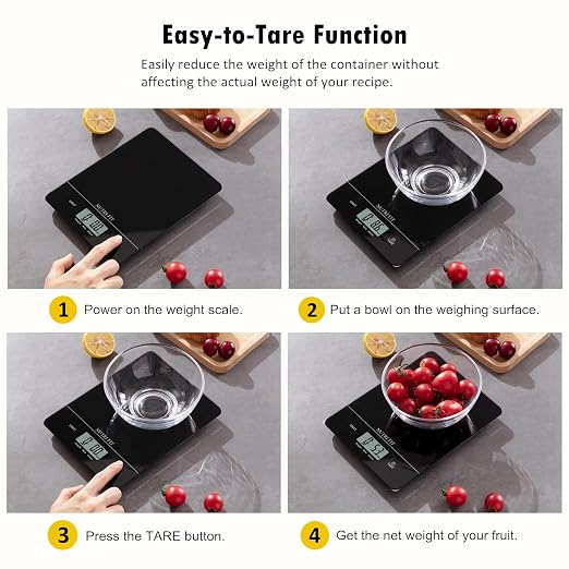 Digital Food Scale Kitchen Scales Grams and Ounces for Weight Loss Baking Cooking of NUTRI FIT, Max 11lb 1g Increment, Ultra-Thin Size and Hang to Wall