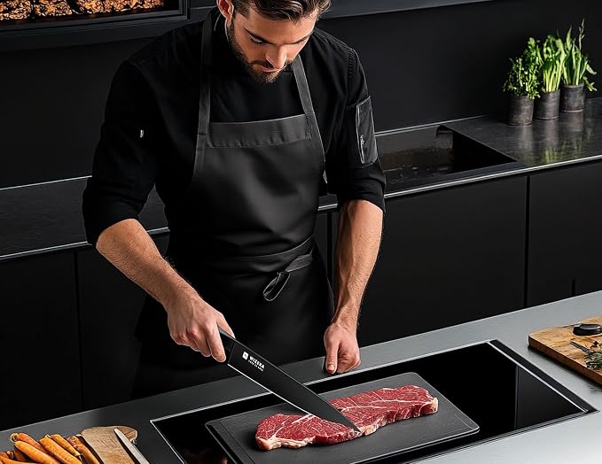 WIZEKA Chef Knife: 8 Inch: Extreme Sharp Kitchen Knife: Full Tang High Carbon Stainless Steel: Chef's knife with Ergonomic Handle with Unique Patterns,Art Life Series