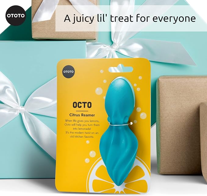 OTOTO OCTO Lemon Juicer Hand - Easy to Hold Lemon Squeezer Manual for Lemon, Lime, Oranges - BPA Free, Dishwasher Safe Citrus Juicer Hand Press Manual - Fun Kitchen Gadgets & Tools