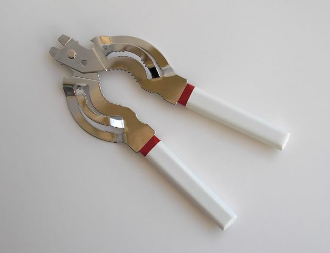 Tredoni Jar & Bottle Opener, Easy Wrench Grip/Tightened Lid Opener, Multi-Purpose Opener for Caps, Cans & Nuts -Italian Stainless Steel