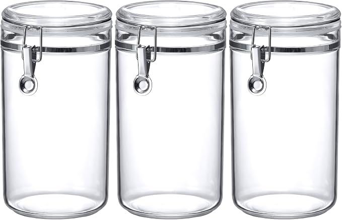 Cathy - 70-Ounce Plastic Canister (Set of 3), Plastic Airtight Food Container, Stackable for Pantry Storage, BPA-Free and Shatter-Proof, Perfect for Home and Commercial Use