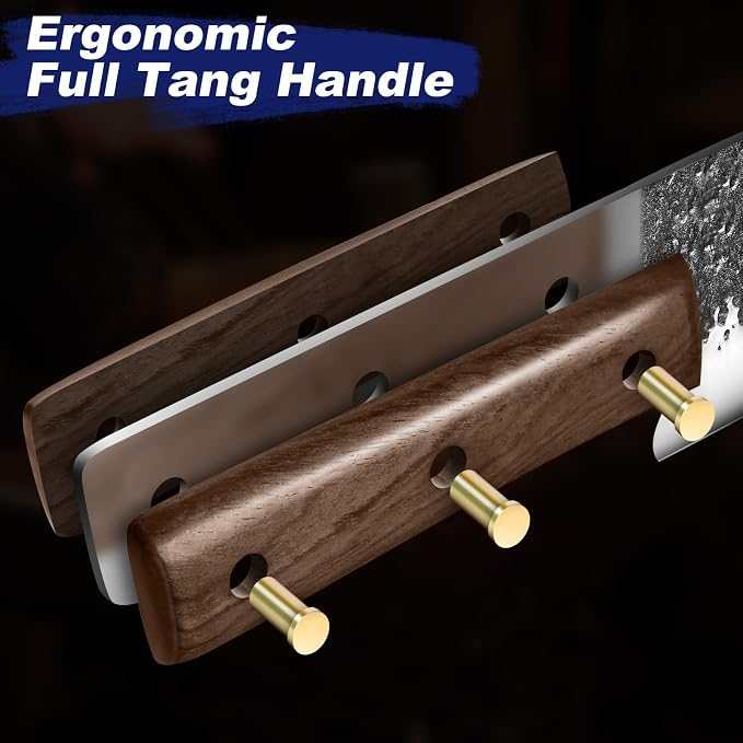 4-Piece Hand Forged Butcher Knife Set with High Carbon Steel | Full Tang Meat Cleaver Set for Bone Cutting, BBQ, Meat Preparation and Outdoor Cooking