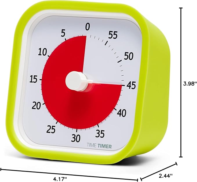 TIME TIMER 60 Minute MOD Education Edition — Visual Timer with Desktop Software for Kids Classroom Learning, Teachers Desk Clock, Study Tool and Office Meetings with Silent Operation (Lime Green)