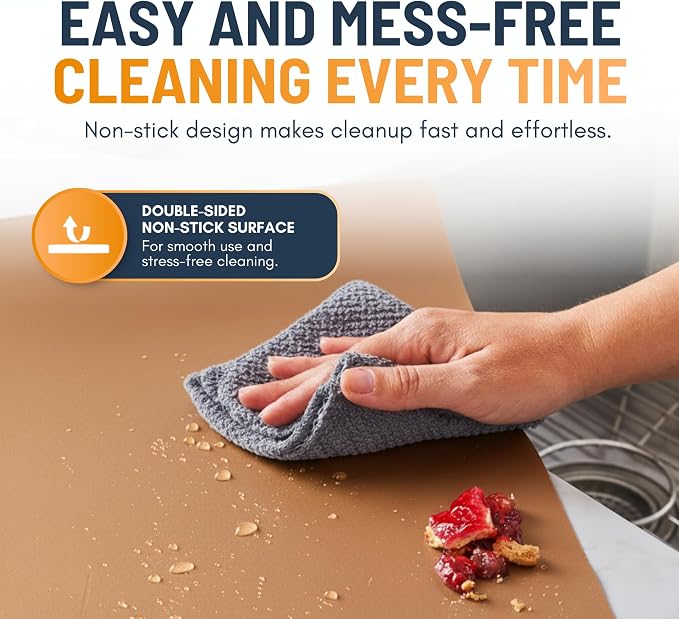 Oven Liners for Bottom of Oven - 2 Pack Large Heavy Duty Mats, 17”x25” Non-Stick Reusable Liner for Electric, Gas, Toasters, Grills - BPA & PFOA Free Kitchen Accessory to Keep It Clean (Copper)