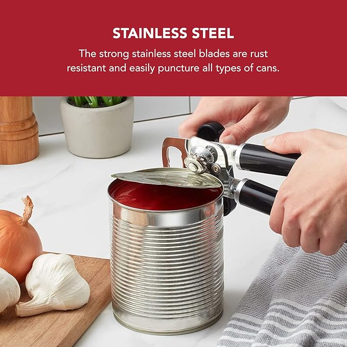 KitchenAid Gourmet 4-Sided Stainless Steel Box Grater with Detachable Storage Container, 10 inches tall, Black and KitchenAid KE199OHOBA Classic Multifunction Can Opener / Bottle Opener, 8.34-Inch, Black
