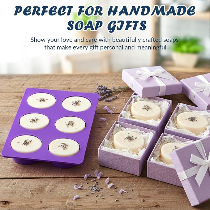 HKNMTT Oval Suqare Soap Mold 6-Cavity Silicone Molds for Handmade Craft | 2Pcs, for Soap Making Candy Shower Steamer Homemade Bath Bomb Lotion Shampoo Chololate Bar Dessert DIY Non-Stick Food Grade