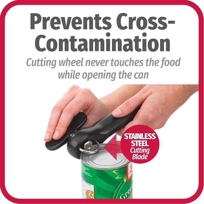 GoodCook Everyday Safe-Cut Manual Can Opener, Set of 2 – Heavy Duty Can Opener with Safe Cut Lid Lifter, Smoothly Cuts & Removes Lids, Hands-Free Lid Disposal, Easy to Use Kitchen Tool