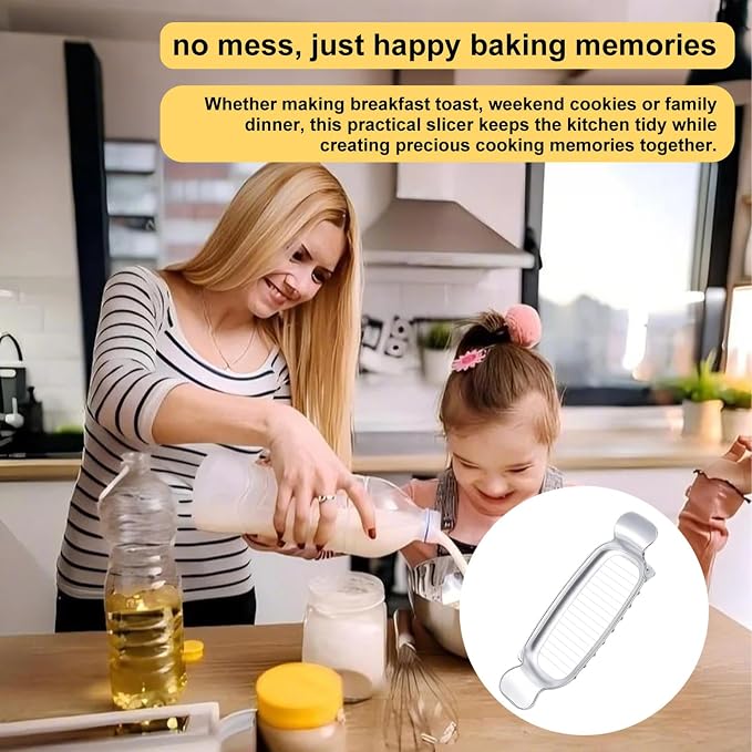 Butter Slicer Cutter & Cheese Cutter–Multi-Use Kitchen Tool for Evenly Slicing Butter Blocks, Cheeses, Eggs & Soft Fruits–Non-Stick,Compact & Portable for Home, BBQ, Camping(1 PACK)
