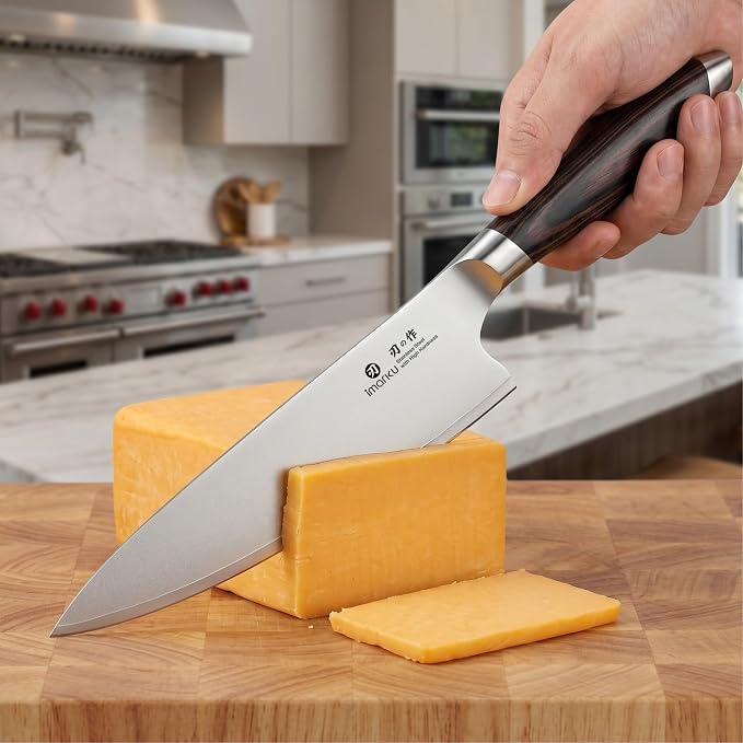 imarku Chef Knife, Japanese Kitchen Knife 8 Inch with High Carbon Stainless Steel, Ultra Sharp Edge Utility Knife, Ergonomic Pakkawood Handle Cooking Knives for Home Cooks and Chefs,Birthday Gift