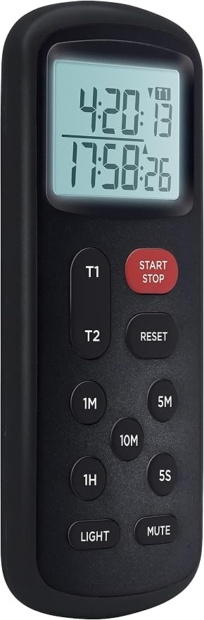 Lavatools KT8 Digital Kitchen Dual Timer & Stopwatch, Backlight, Ultra Loud Alarm, Mute Function, Quick-Set Buttons, Hang Hole, Magnetic for Cooking and Classroom with Lanyard