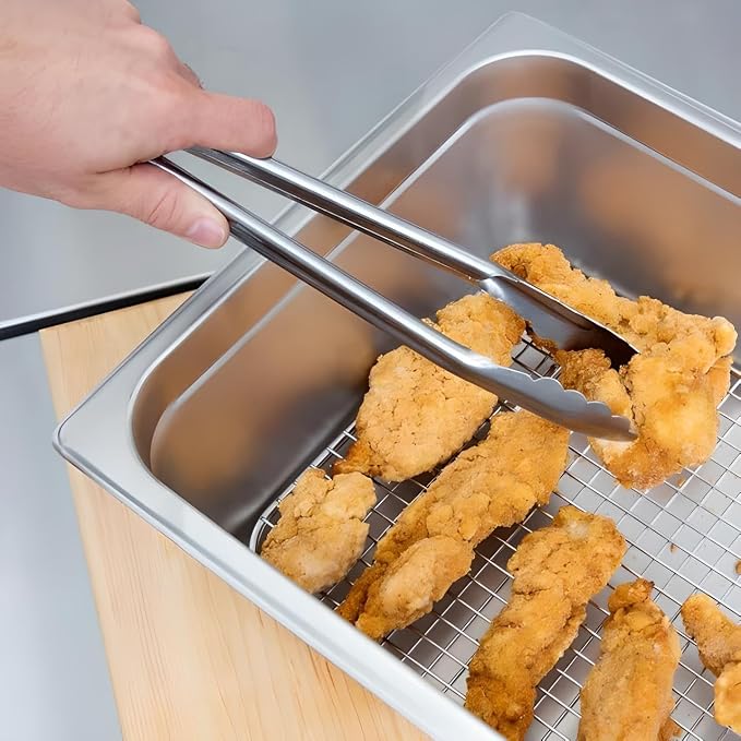 OCS Parts 10" x 18" Stainless Steel Pan Grate | Footed Cooling Pan Grate for Full Size Steam Tables, Baking Sheets, and Hotel Pans