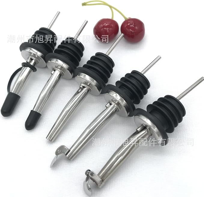 4 Pack Oil Pourerswith Flip Top, Olive Oil Dispenser Spout, Oil Spout Liquor Bottle Pourer Spouts, Speed Pour Spouts for 3/4" Bottle Mouth