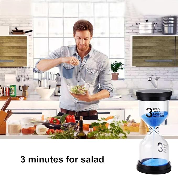 EMDMAK Sand Timer Colorful Hourglass Sandglass Timer 1 min/3 mins/5 mins/10 mins/15 mins/30 mins Sand Clock Timer for Games Classroom Home Office(Pack of 6)