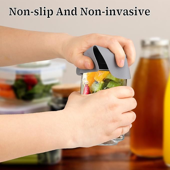 Abeillo 4PCS Jar Opener Gripper Pad, Silicone Jar Openers 5 Inch Square Multi-function Anti-Slip Coasters Bottle Jar Opener, Jar Lid Openers for Opening Cans Jars in Summer(Gray)