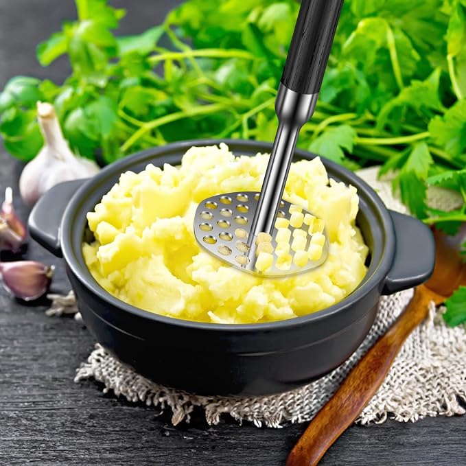 Potato Masher 316 Stainless Steel, Heavy Duty Masher Kitchen Tool & Mashed Potato Masher, Hand Potatoes Masher for Potatoes, Tomatoes, Avocados, Beans, Fruit & Vegetables