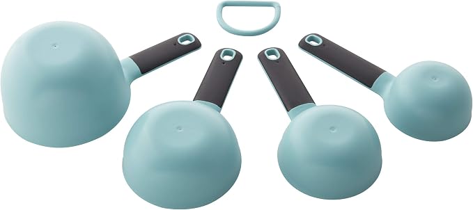 KitchenAid Classic Multifunction Can Opener/Bottle Opener, 8.34-Inch, Aqua Sky and KitchenAid Measuring Cups, Set Of 4, Aqua Sky
