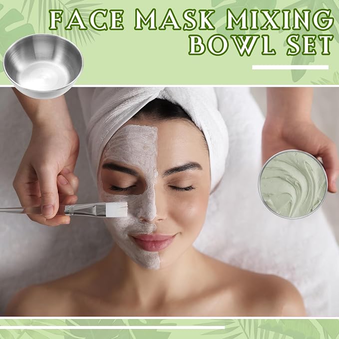 Teenyyou 6 Pcs 3.23 In DIY Face Mask Mixing Bowl Stainless Steel Esthetician Facial Mask Bowl Facial Small Mixing Esthetician Supplies for Lady Women Skincare Home Salon Cosmetic Beauty (Silver)