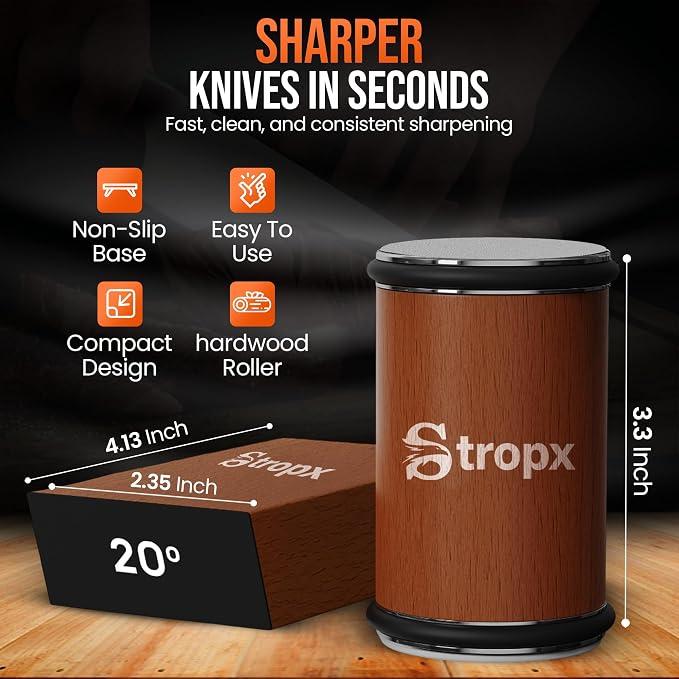 Rolling Knife Sharpener Kit with Removable Diamond & Ceramic Grinding Discs 400/1000/3000 Grit, Magnetic Knife Sharpener Base with 15° & 20° Angle Guide, Chef Knife Sharpening for Razor-Sharp Edge