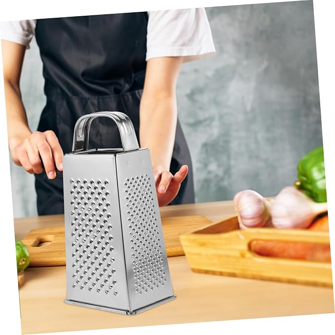 SHERCHPRY Multi-Use Kitchen Grater Stainless Steel Vegetable Slicer and Shredder with Handle 7.08X3.46X2.48 Inches for Cheese Fruit and Veggie Preparation
