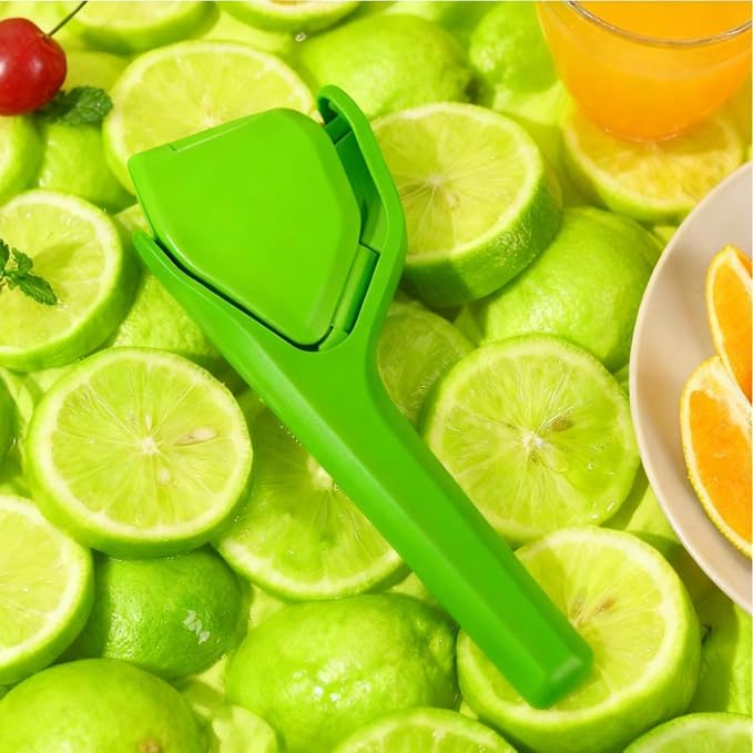 Lime Squeezer, Manual Leverage Hand Juicer, Efficient & Easy Juicing, Green | Easy Squeeze, Sideways Pivot to Increase Leverage, Fold Flat Easy to Place, Easy to Clean, Handheld Lemon Squeezer