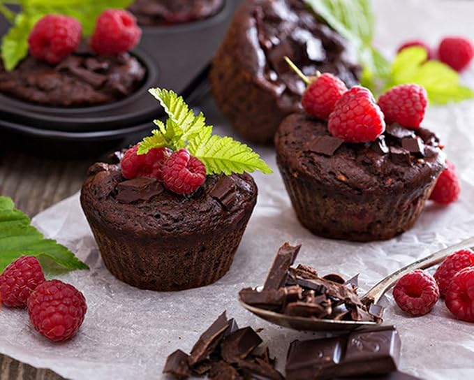 Muffin Pan 6 Cup Cupcake Baking Pan High Carbon Steel Muffin Tin | Nonstick Standard Size, Easy Clean Easy Release, Air-fryer Toaster Oven Egg Bites, Heat Evenly Metal Everyday Warp-Resistant