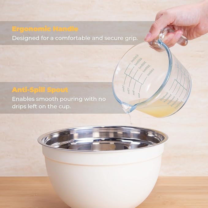 Cartman Citrus Lemon Orange Juicer, Green Manual Hand Squeezer, Glass Citrus Reamer, Lemon and Lime Manual Squeezer, Kitchen tool, Ounce Measuring Cup