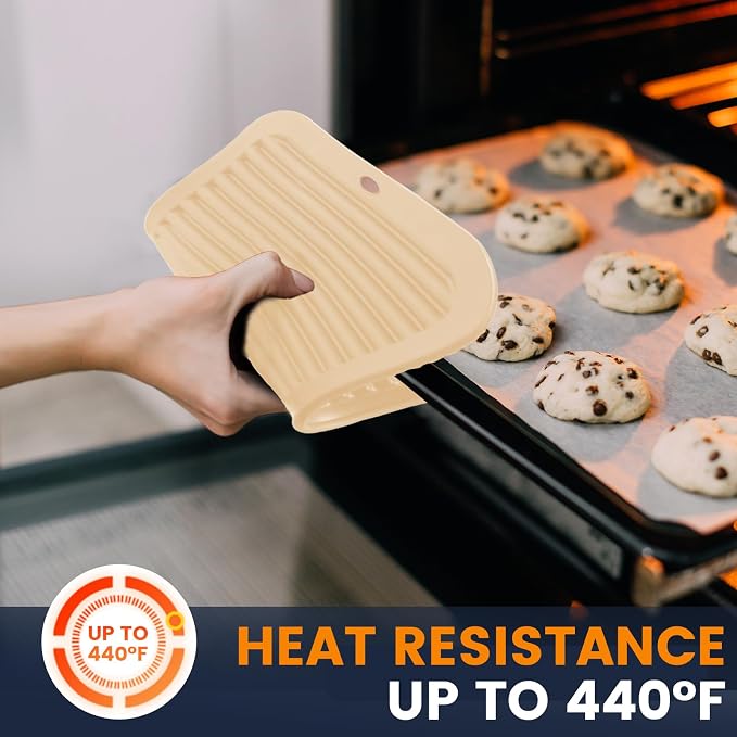 Silicone Trivet Mats 2 Heat Resistant Pot Holders Multipurpose Non-Slip Hot Pads for Kitchen Potholders, Drying mat, Jar Opener, Spoon Holder, Coaster(Crescent Moon)