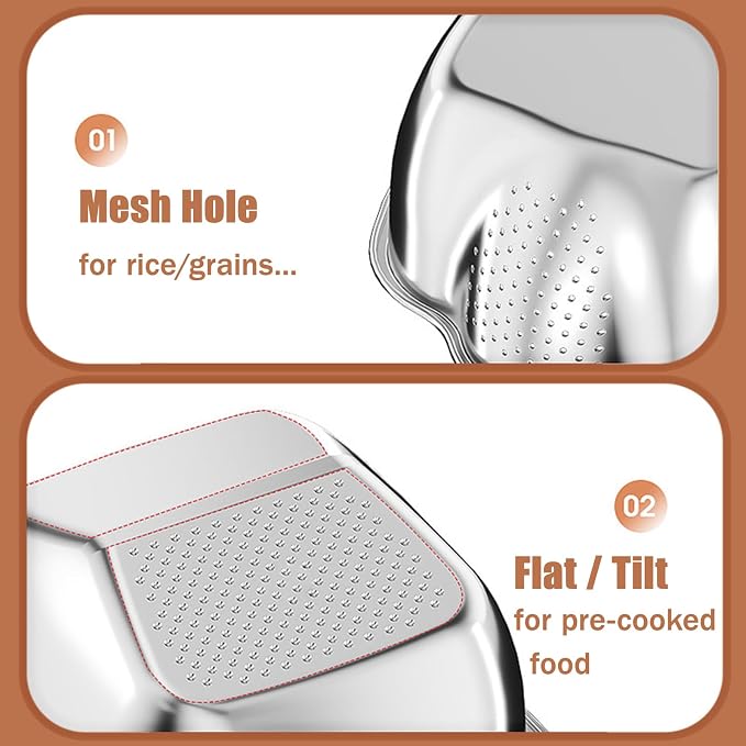Rice Washer Strainer Bowl, Stainless Steel Washing Bowl whit Side Drainers, Versatile Square Quinoa Colander for Cleaning Rinsing Fruits, Vegetables, and Beans - Multifunctional Drain Basket