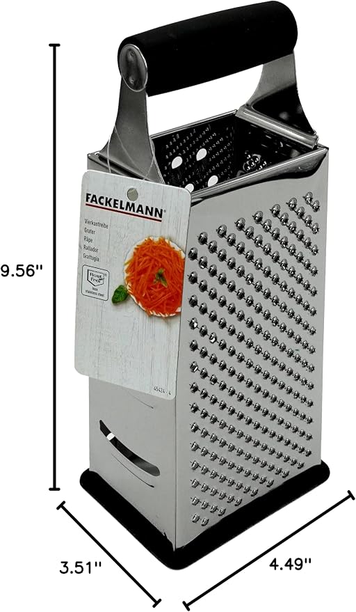 Fackelmann 9.6 x 3.9 x 3.1" "Feel" Stainless Steel/Plastic Pyramid Grater, Silver