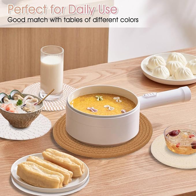 Billbotk Trivets for Hot Pots and Pans, 6 Pieces Boho Rivets for Hot Dishes, Pot Holders for Kitchen, Hot Pads for Countertops, Fall Decorations for Home, 11.8 Inches and 7 Inches 