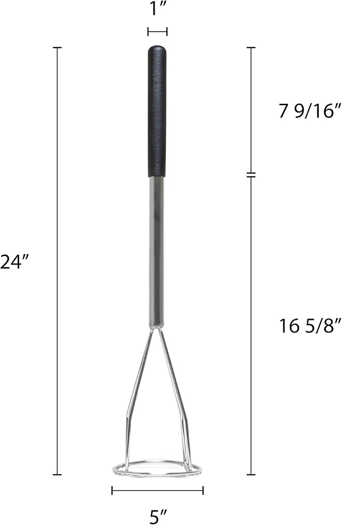 Thunder Group Potato Masher, 24-Inch, Chrome Plated