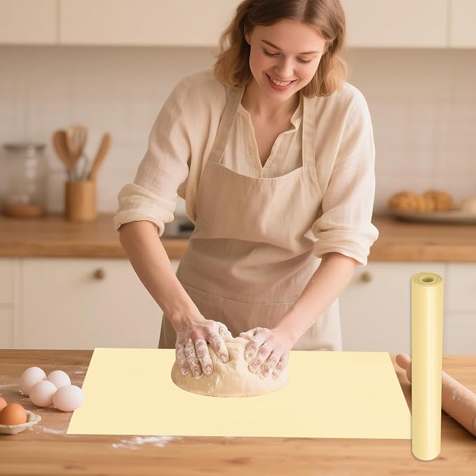 Silicone Baking Mat Roll, 12 IN x 6 FT, Non-Stick, Reusable, Heat-Resistant Baking Sheet for Oven, Air Fryer, Pastry, Dough, Bread, Non-Slip Kitchen Counter Mat