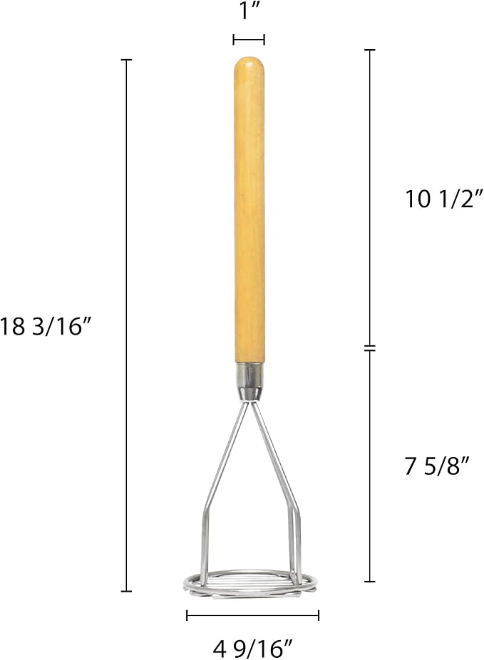 Thunder Group Potato Masher, 18-Inch, Stainless Steel Construction