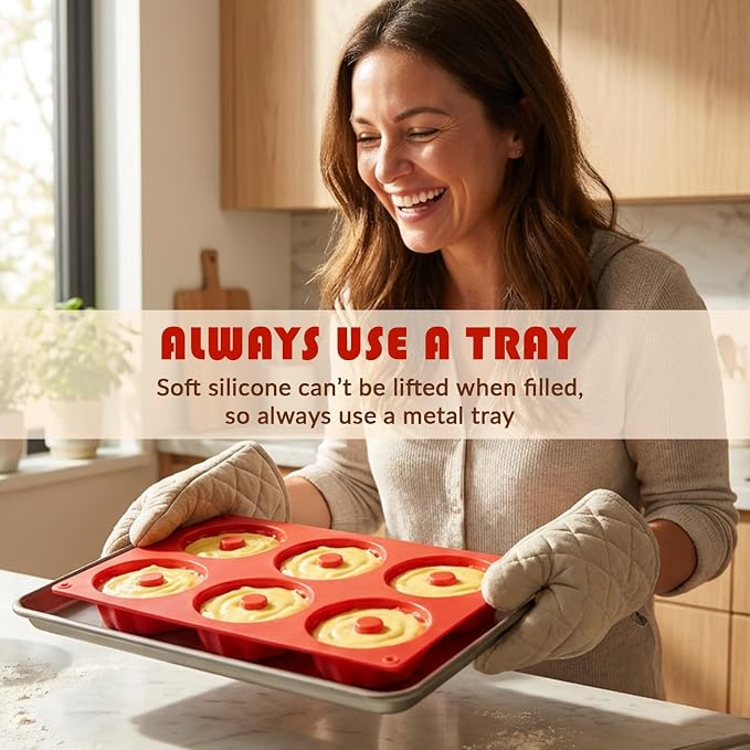 HKNMTT 2Pcs Mini Buntz Cake Pan 6-Cavity Non Stick Baking Molds 3 Shaped | Food-Grade & BPA Free Silicone, Oven Safe, for Baking Cakes, Jelly, Brownie